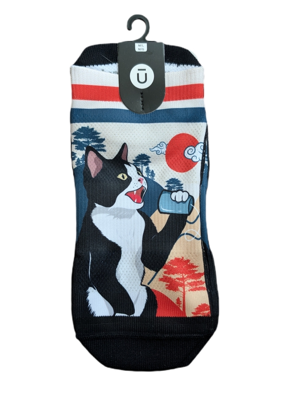 Outway Ankle Socks M/L Meow Moisture Wicking Cat Socks